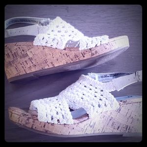 White wedge sandles